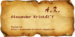 Alexander Kristóf névjegykártya